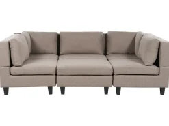 UNSTAD 5 personers U-formet modulsofa Brun med fodskammel