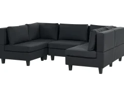 UNSTAD 5 personers U-formet modulsofa Sort