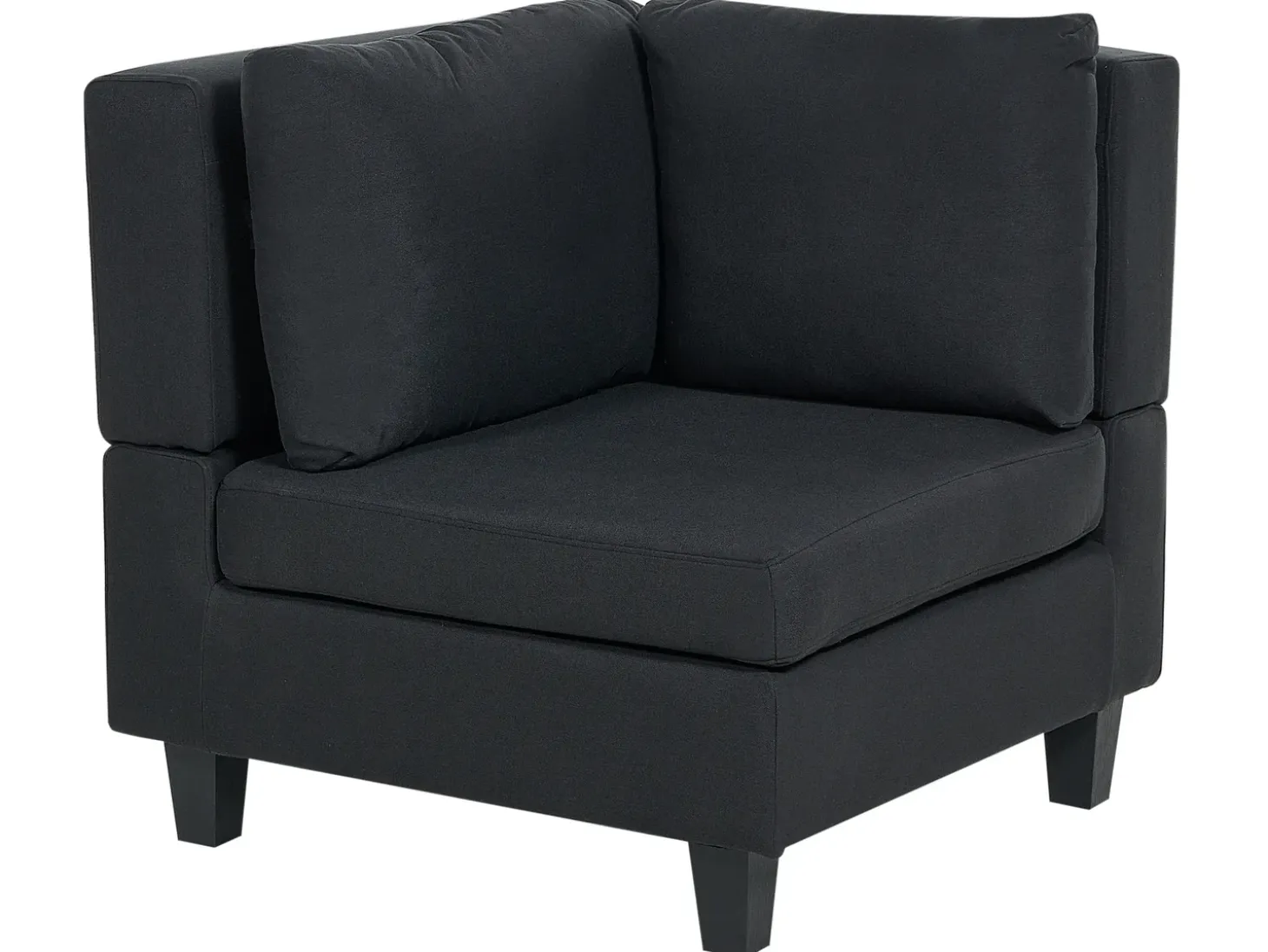UNSTAD 5 personers U-formet modulsofa Sort med fodskammel