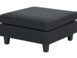 UNSTAD 5 personers U-formet modulsofa Sort med fodskammel