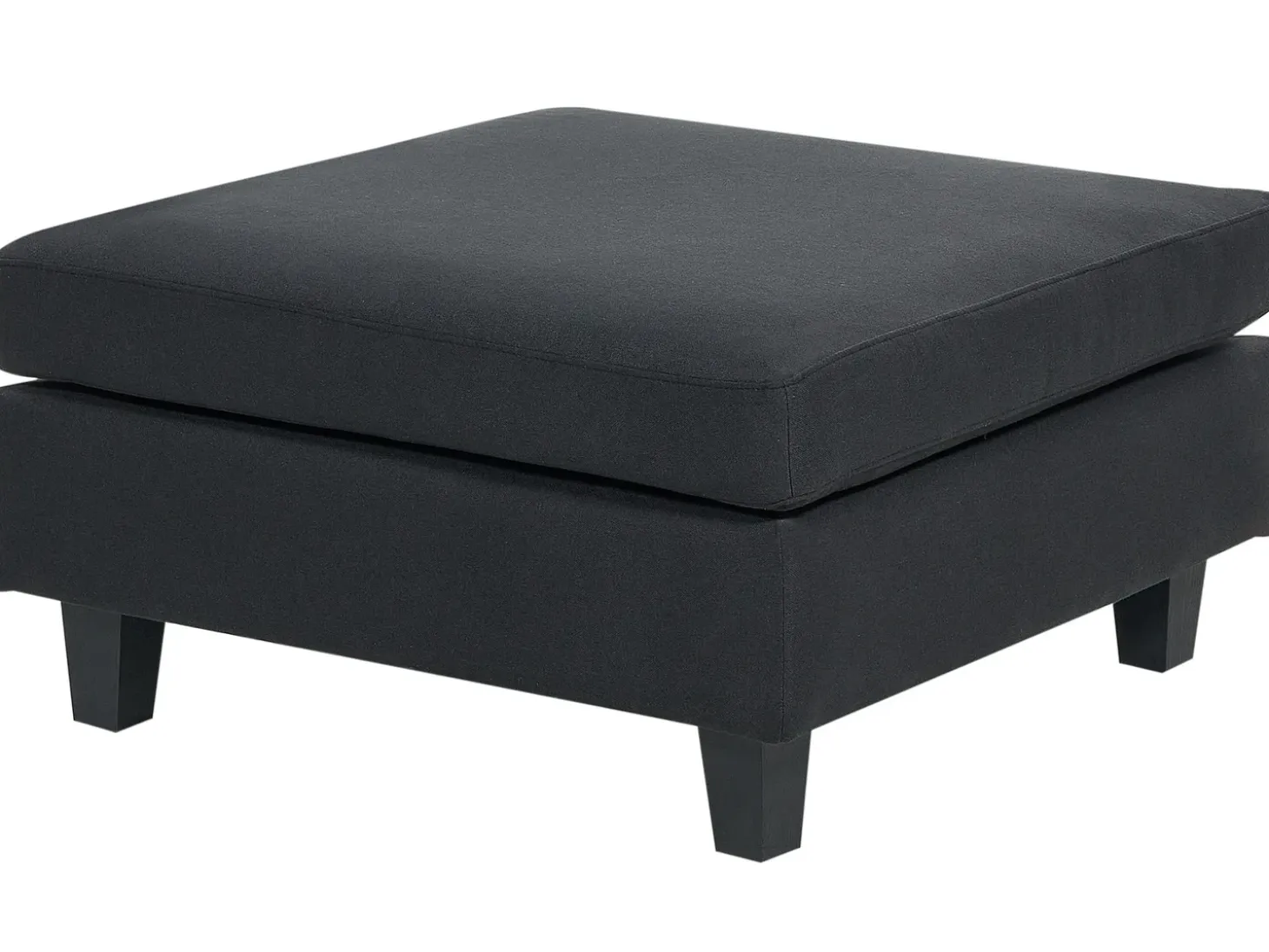 UNSTAD 5 personers U-formet modulsofa Sort med fodskammel