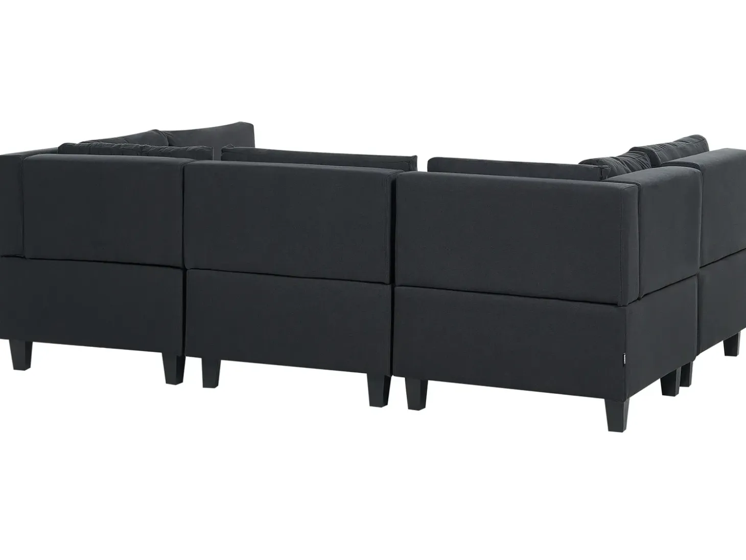 UNSTAD 5 personers U-formet modulsofa Sort med fodskammel