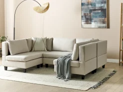 UNSTAD 5 personers U-formet modulsofa Lys Beige