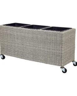 Urtepotte BELLIS 82 cm Lysebrun PE-rattan