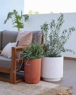 Urtepotte DARIA 37 cm Cremehvid