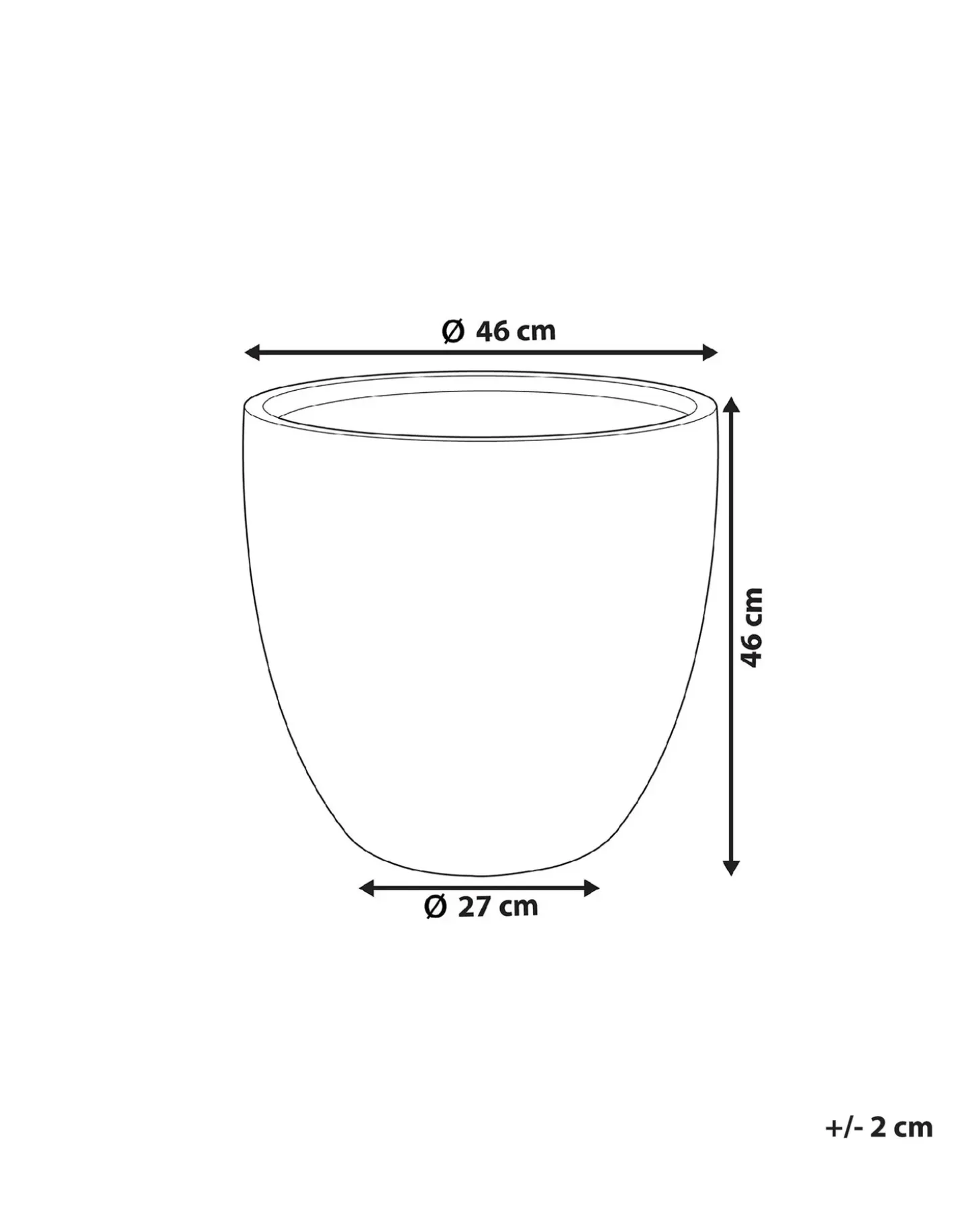 Urtepotte KANNIA 46 cm Hvid