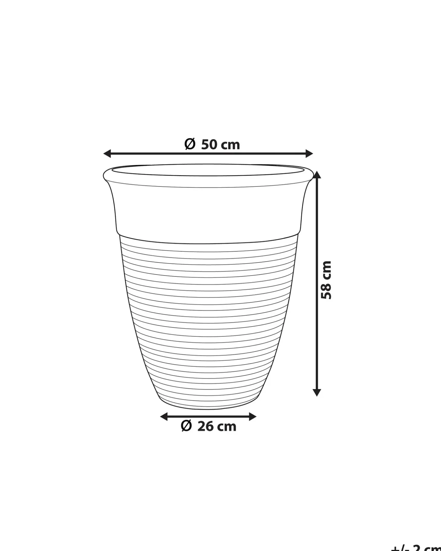Urtepotte KATALIMA 50 cm Grå