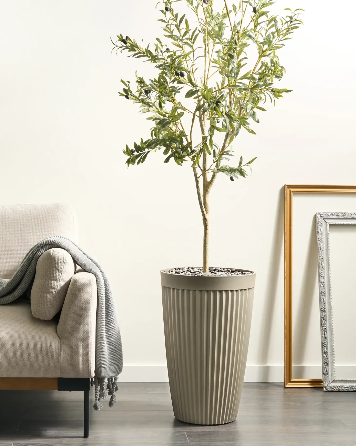 Urtepotte KOLA 39 cm Beige