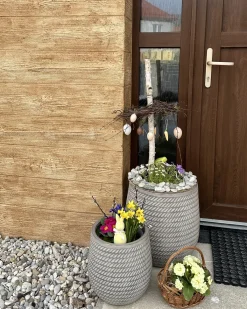 Urtepotte LIVADIA 39 cm Brungrå