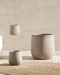 Urtepotte LIVADIA 39 cm Brungrå
