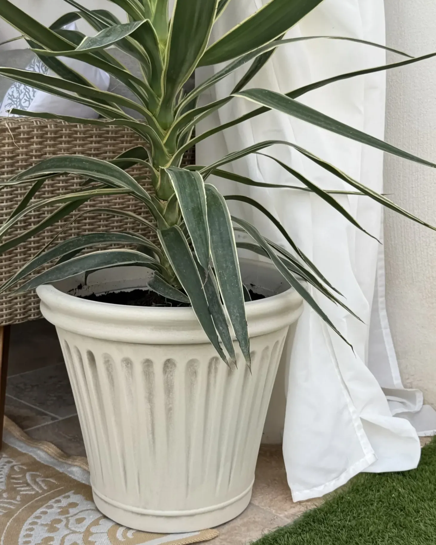Urtepotte MAIZE 43 cm Lys Beige