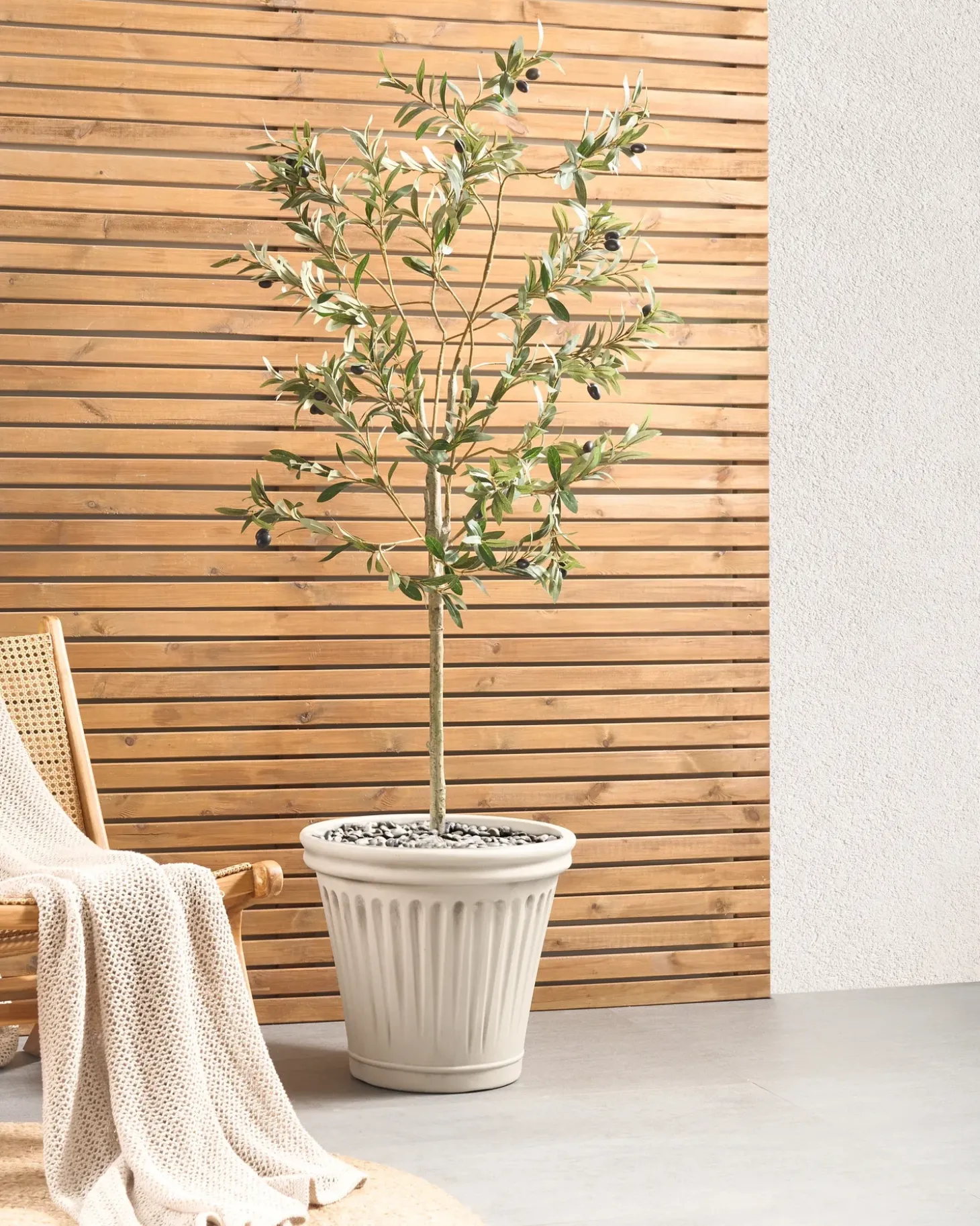 Urtepotte MAIZE 43 cm Lys Beige