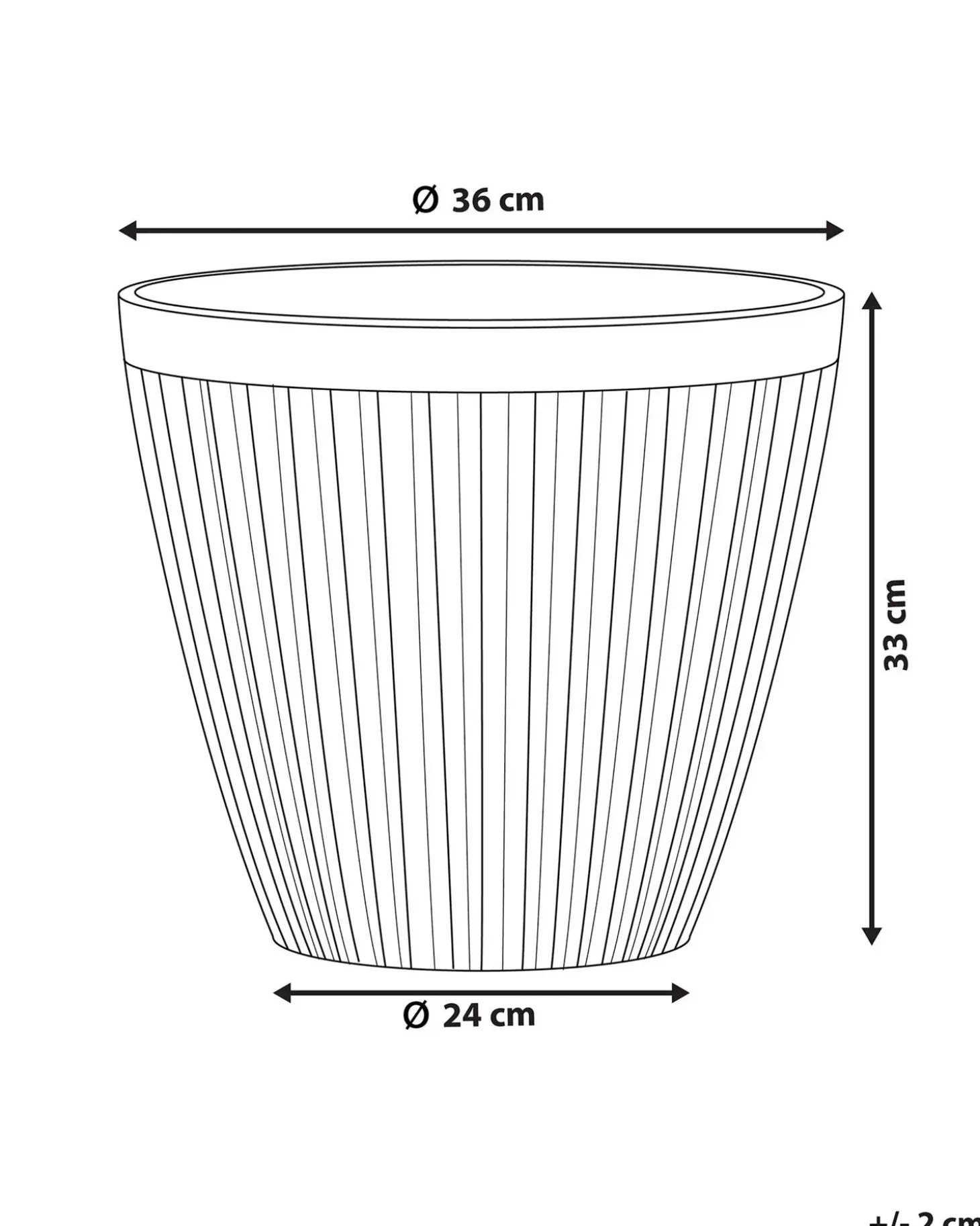 Urtepotte POKA 36 cm Brungrå