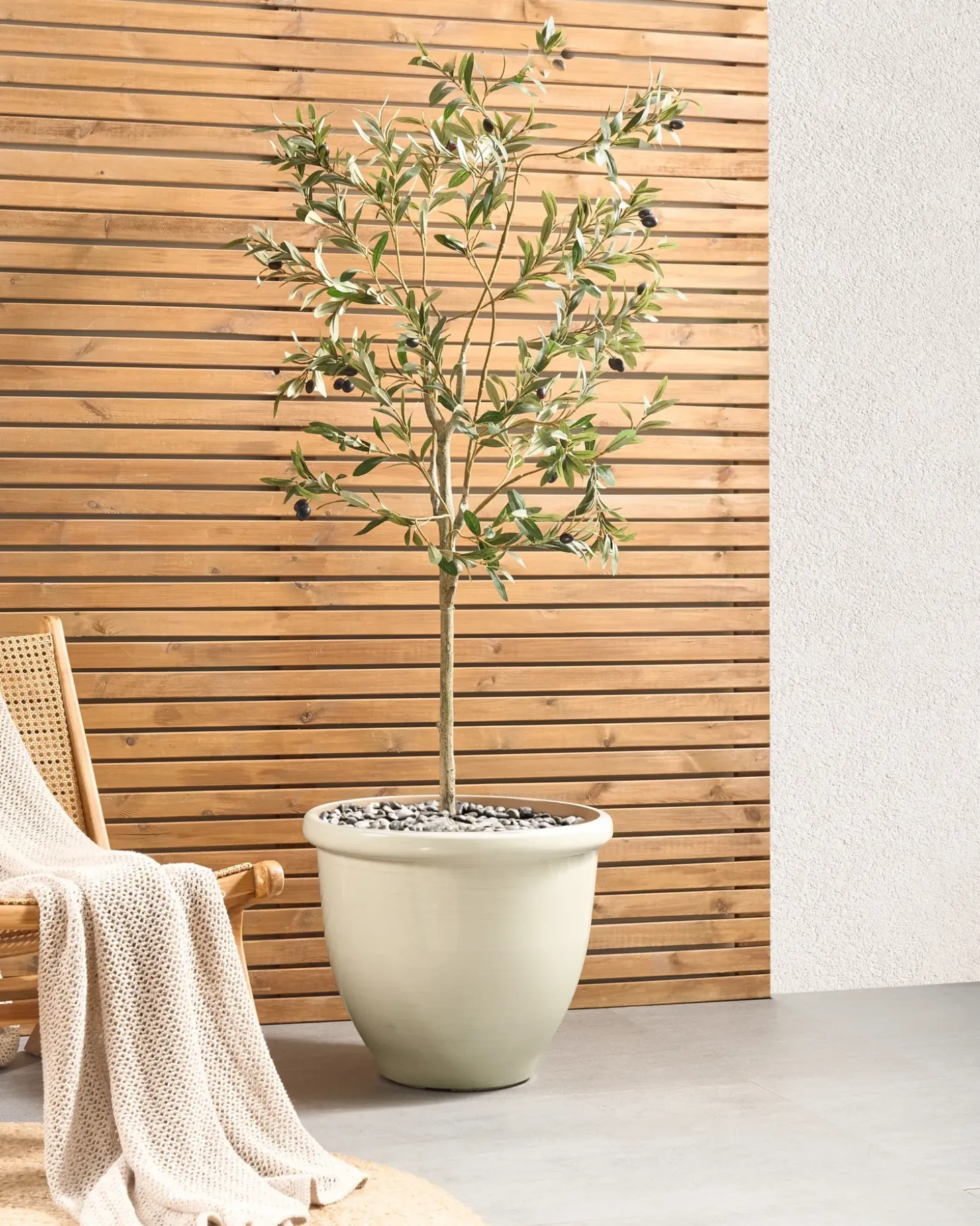 Urtepotte TESALIA 49 cm Lys Beige