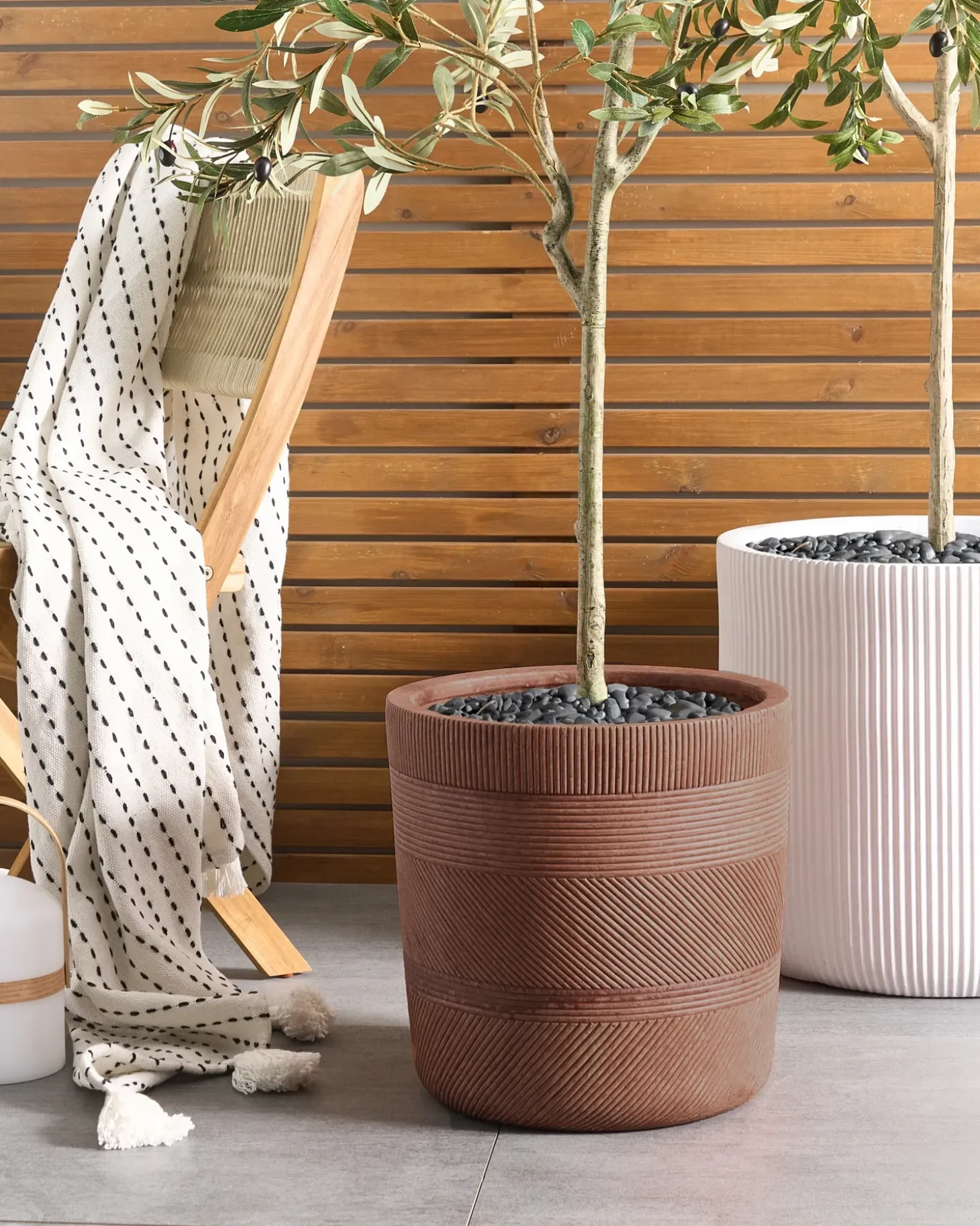 Urtepotte VOULA 36 cm Guldbrun