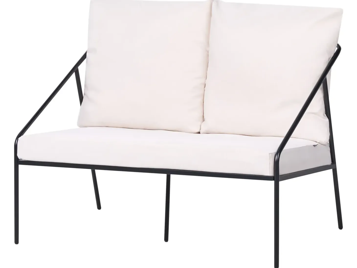 USTICA 4 personers Loungesæt med bord Sort Metal