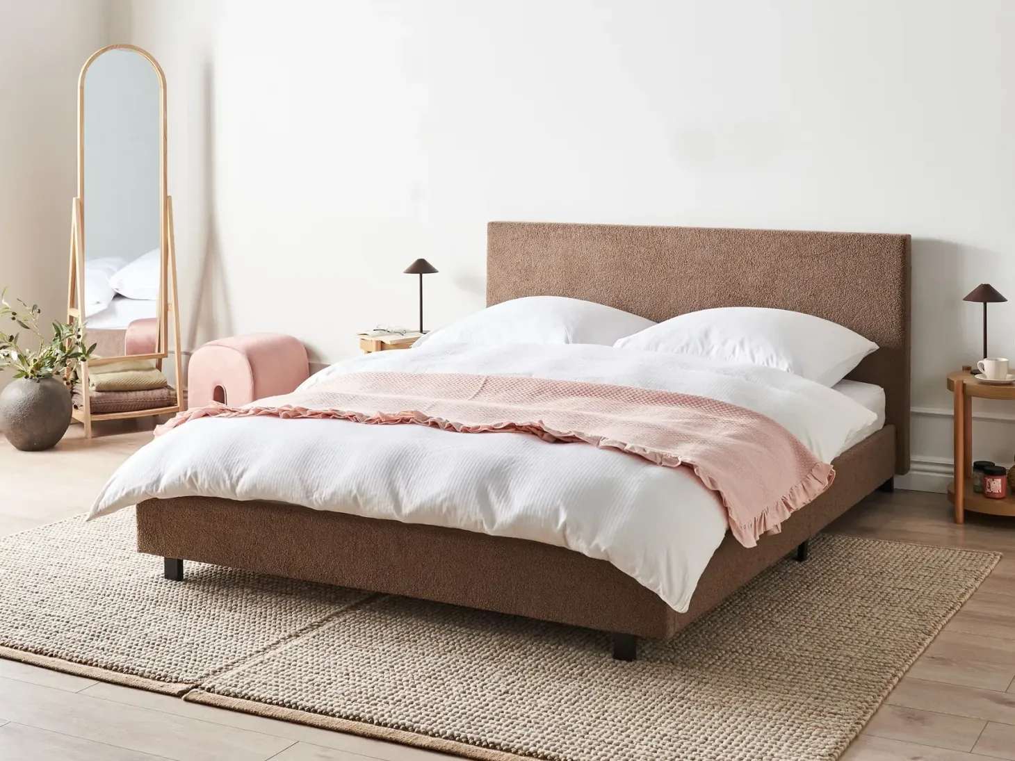 Vandseng Boucle ALBI 180 x 200 cm Brun