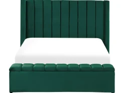 Vandseng med opbevaringsbænk Velour NOYERS 140 x 200 cm Grøn