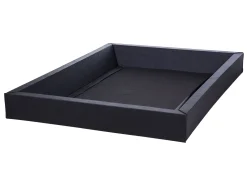 Vandseng med opbevaringsbænk Velour NOYERS 160 x 200 cm Grå
