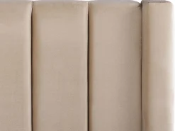 Vandseng med opbevaringsbænk Velour NOYERS 180 x 200 cm Beige