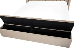 Vandseng med opbevaringsbænk Velour NOYERS 180 x 200 cm Beige
