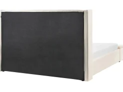 Vandseng med opbevaringsbænk Velour NOYERS 180 x 200 cm Cremehvid