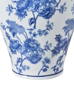 Vase med låg ALFARO Porcelæn 46 cm Hvid/blå