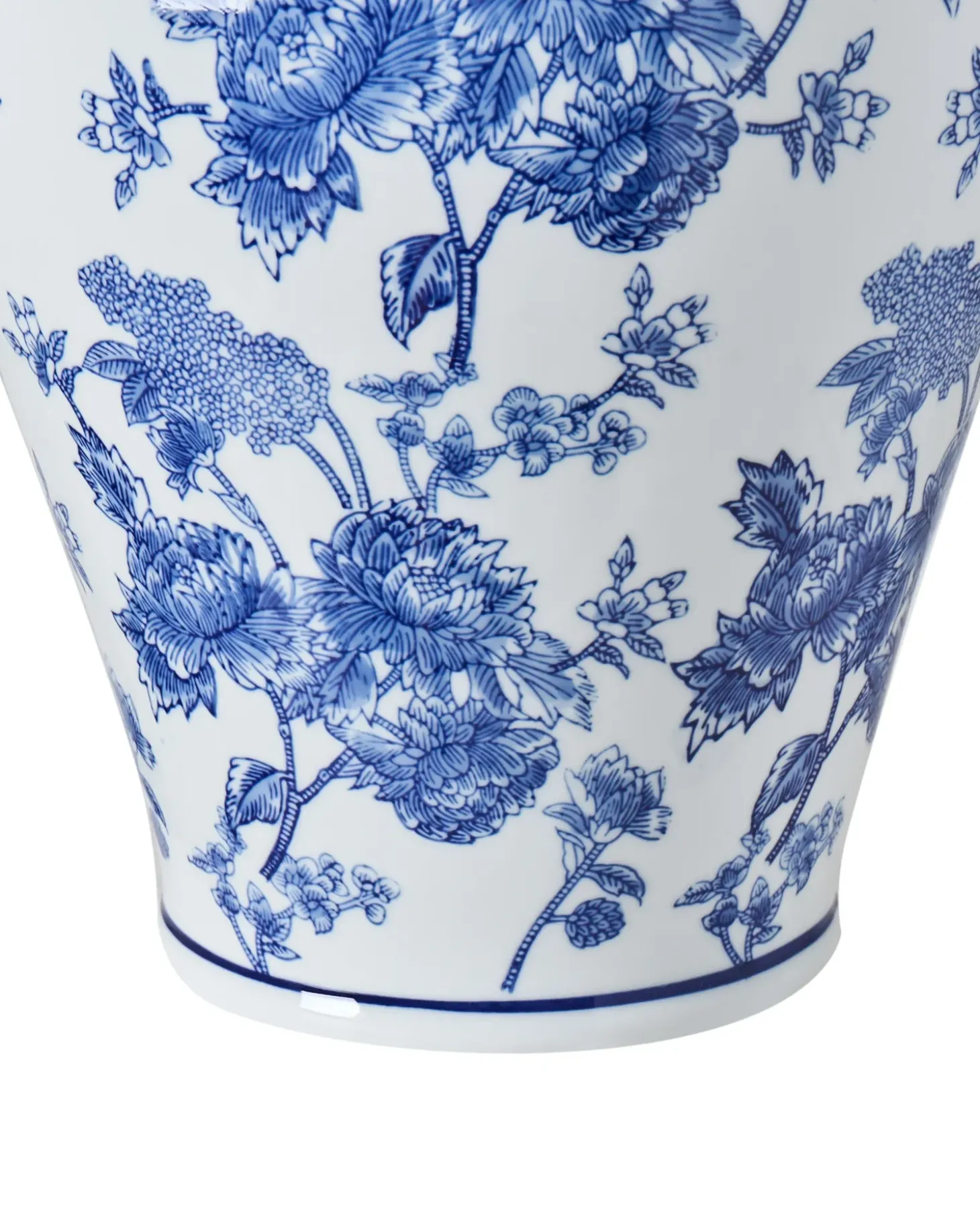 Vase med låg ALFARO Porcelæn 46 cm Hvid/blå