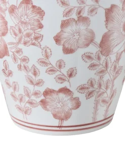 Vase med låg MOGUER Porcelæn 36 cm Rød/Hvid
