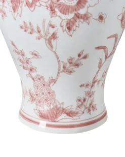 Vase med låg SEWILLA Porcelæn 38 cm Rød/Hvid