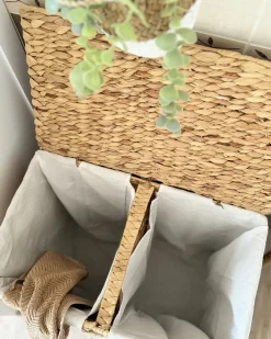 Vasketøjskurv LANGSON Flet Naturlig 75 L