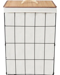 Vasketøjskurv MIRISSA Metal Sort 72 L