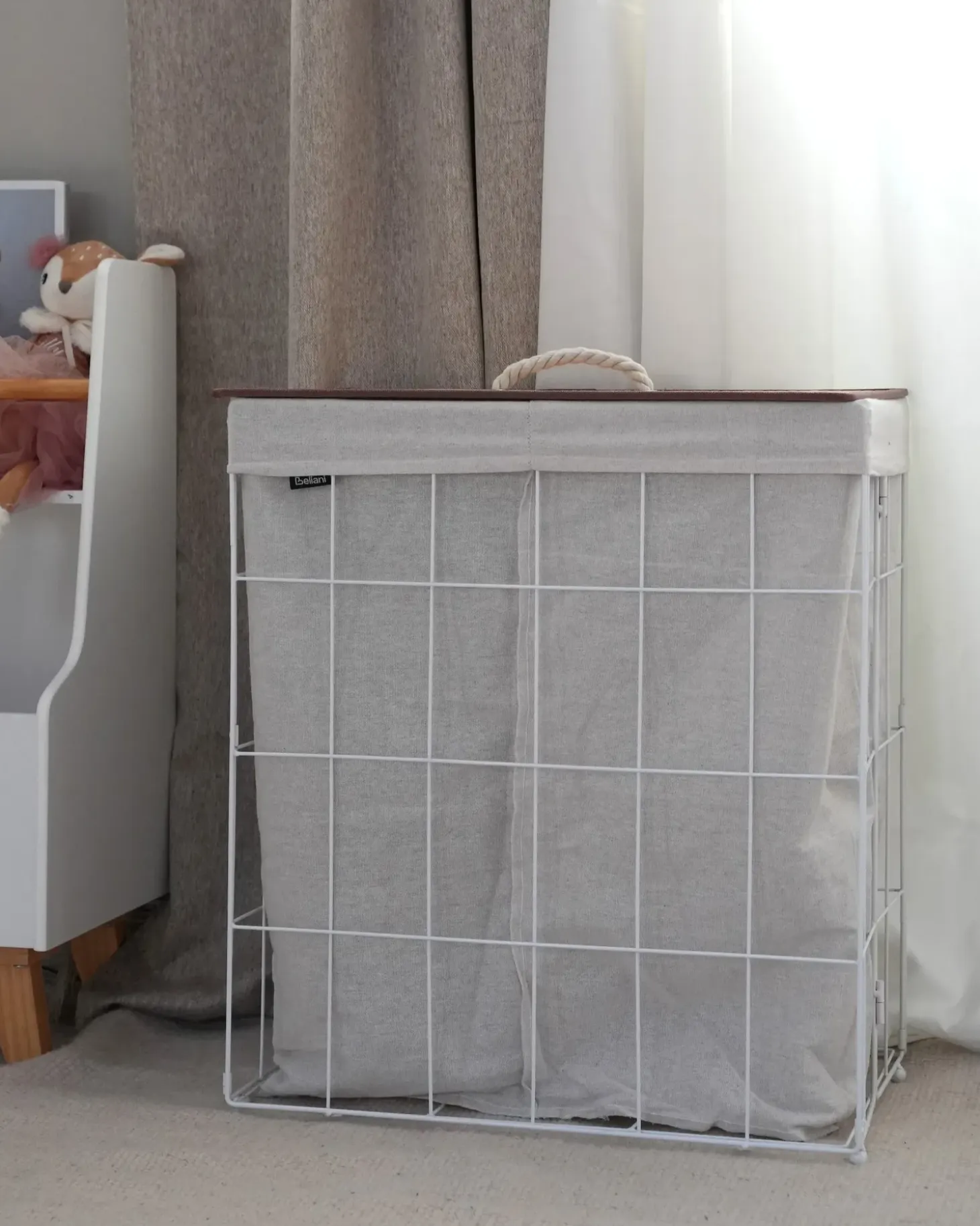 Vasketøjskurv MIRISSA Metal Hvid 100 L