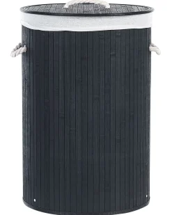 Vasketøjskurv SANNAR Bambus Sort 75 L