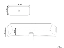 Vask til bordplade ARTAJ Grå betoneffekt 61 x 35 cm Keramik