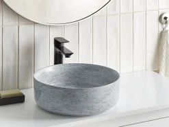 Vask til bordplade GUDAR Grå betoneffekt ⌀ 37 cm Keramik