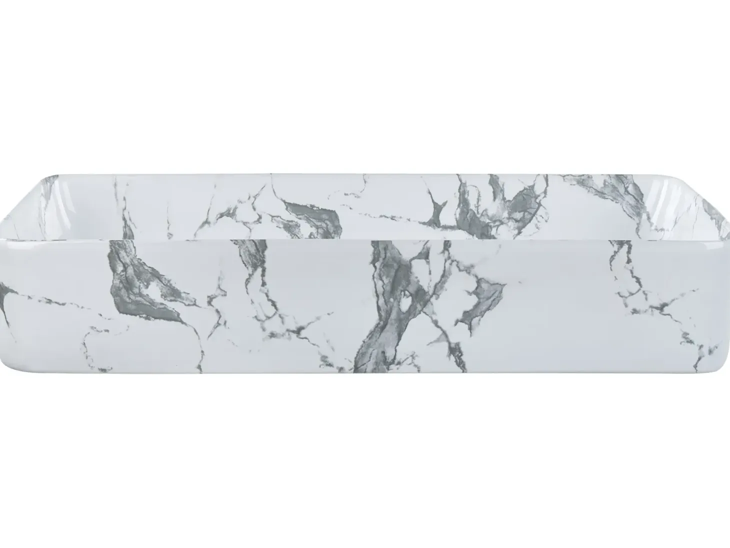 Vask til bordplade IPALA Hvid marmor 62 x 35 cm Keramik
