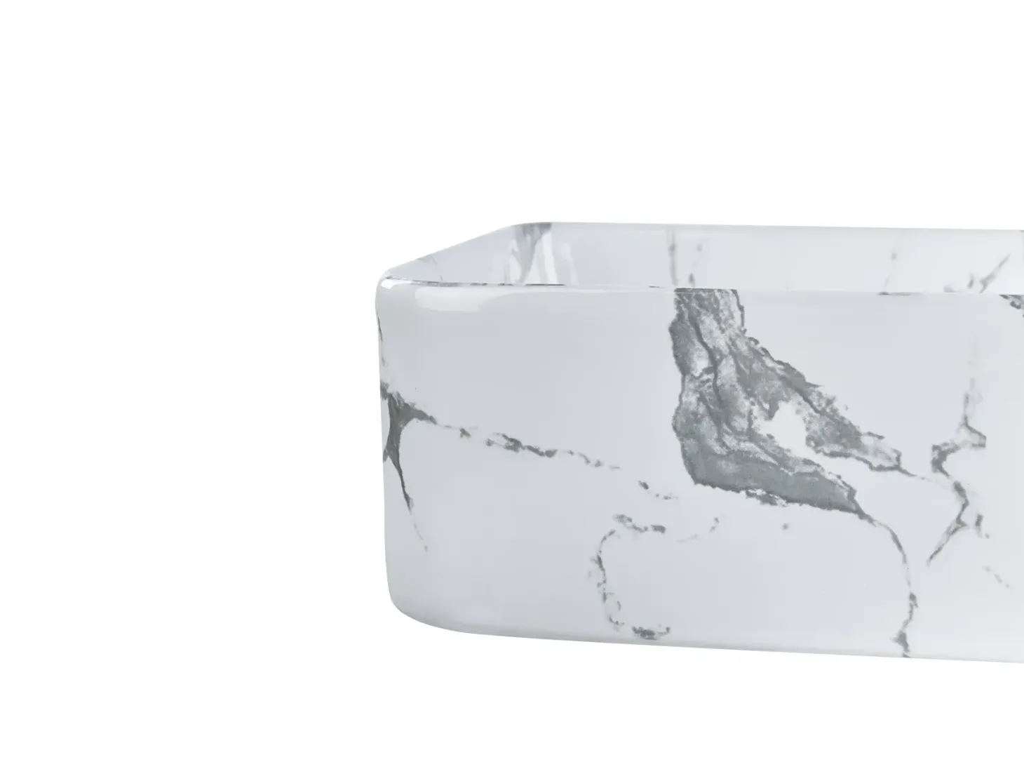 Vask til bordplade IPALA Hvid marmor 62 x 35 cm Keramik