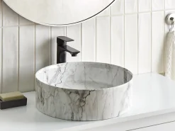 Vask til bordplade MANIS Hvid marmor ⌀ 40 cm Keramik