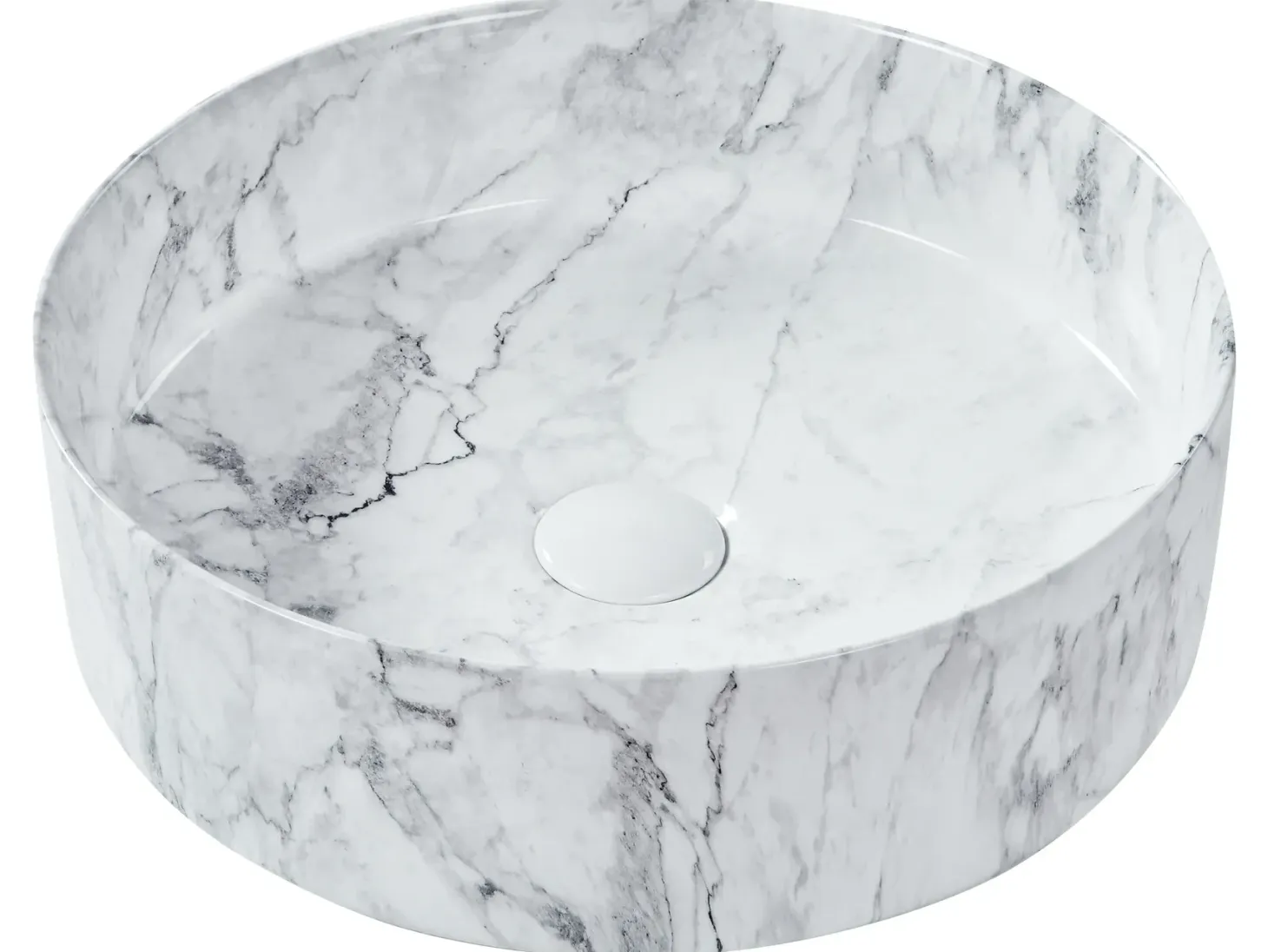 Vask til bordplade MANIS Hvid marmor ⌀ 40 cm Keramik