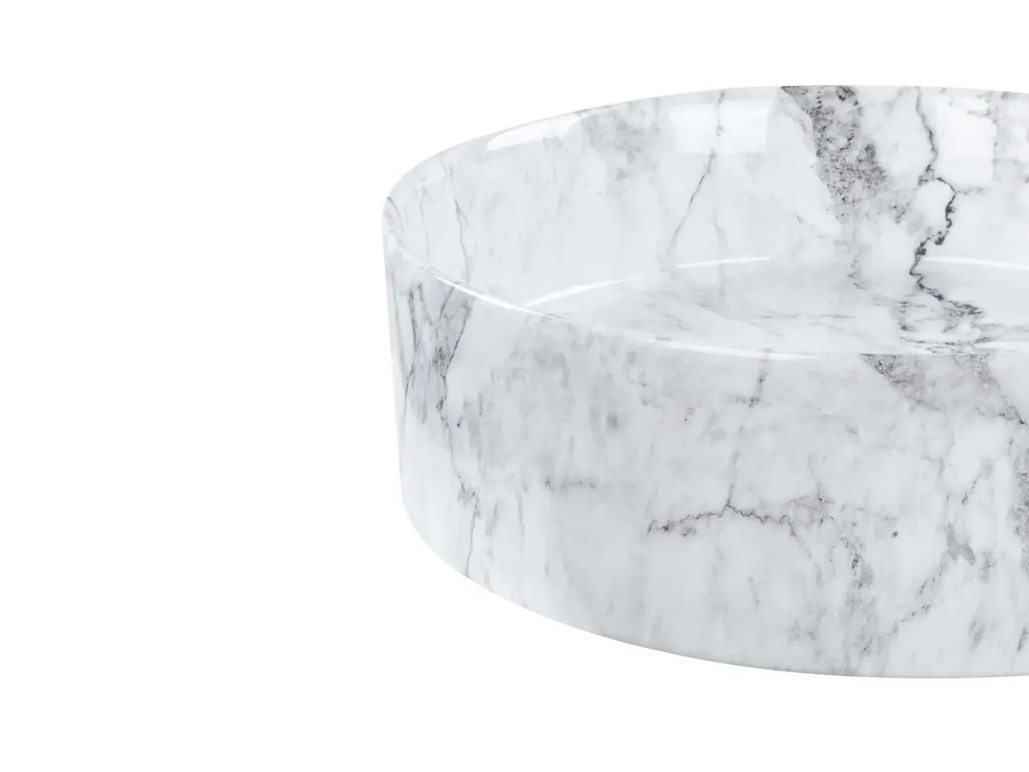 Vask til bordplade MANIS Hvid marmor ⌀ 40 cm Keramik