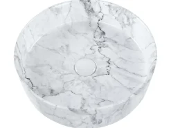 Vask til bordplade MANIS Hvid marmor ⌀ 40 cm Keramik