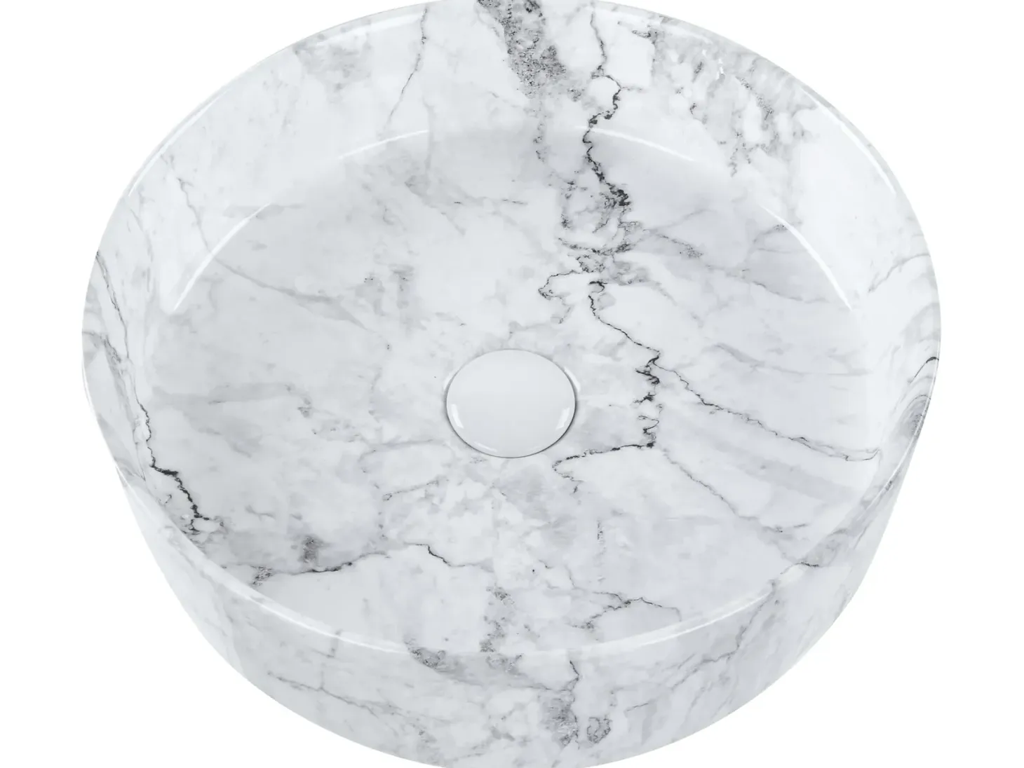 Vask til bordplade MANIS Hvid marmor ⌀ 40 cm Keramik