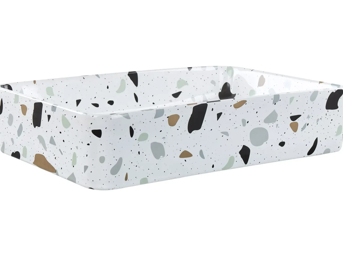 Vask til bordplade NULES Hvid terrazzo 51 x 34 cm Keramik