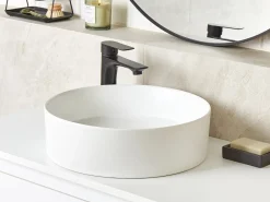 Vask til bordplade TEBAR Cremehvid ⌀ 40 cm Keramik