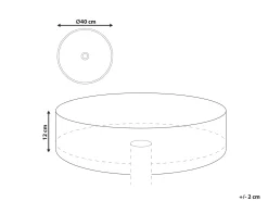 Vask til bordplade TEBAR Sort/hvid ⌀ 40 cm Keramik