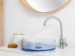 Vask til bordplade TOLOSA Himmelblå ⌀ 36 cm Fast overflade