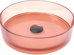 Vask til bordplade TOLOSA Murstensrød ⌀ 36 cm Fast overflade