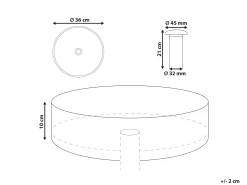Vask til bordplade TOLOSA Purpur ⌀ 36 cm Fast overflade