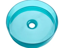 Vask til bordplade TOLOSA Turkis ⌀ 36 cm Fast overflade